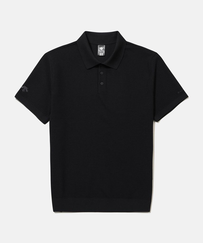 DESCENTE Dualis Knit Polo Short Sleeve T-Shirt Black Sr121Dps32