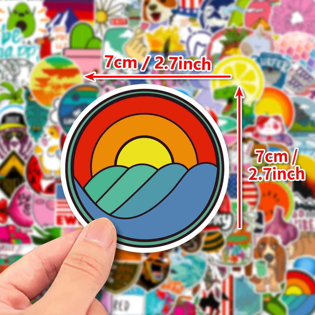 T01020003 Clearance 100 Mixed And Matched Small Fresh Graffiti Stickers Cartoon Notebook Skateboard Water Cup Stickers