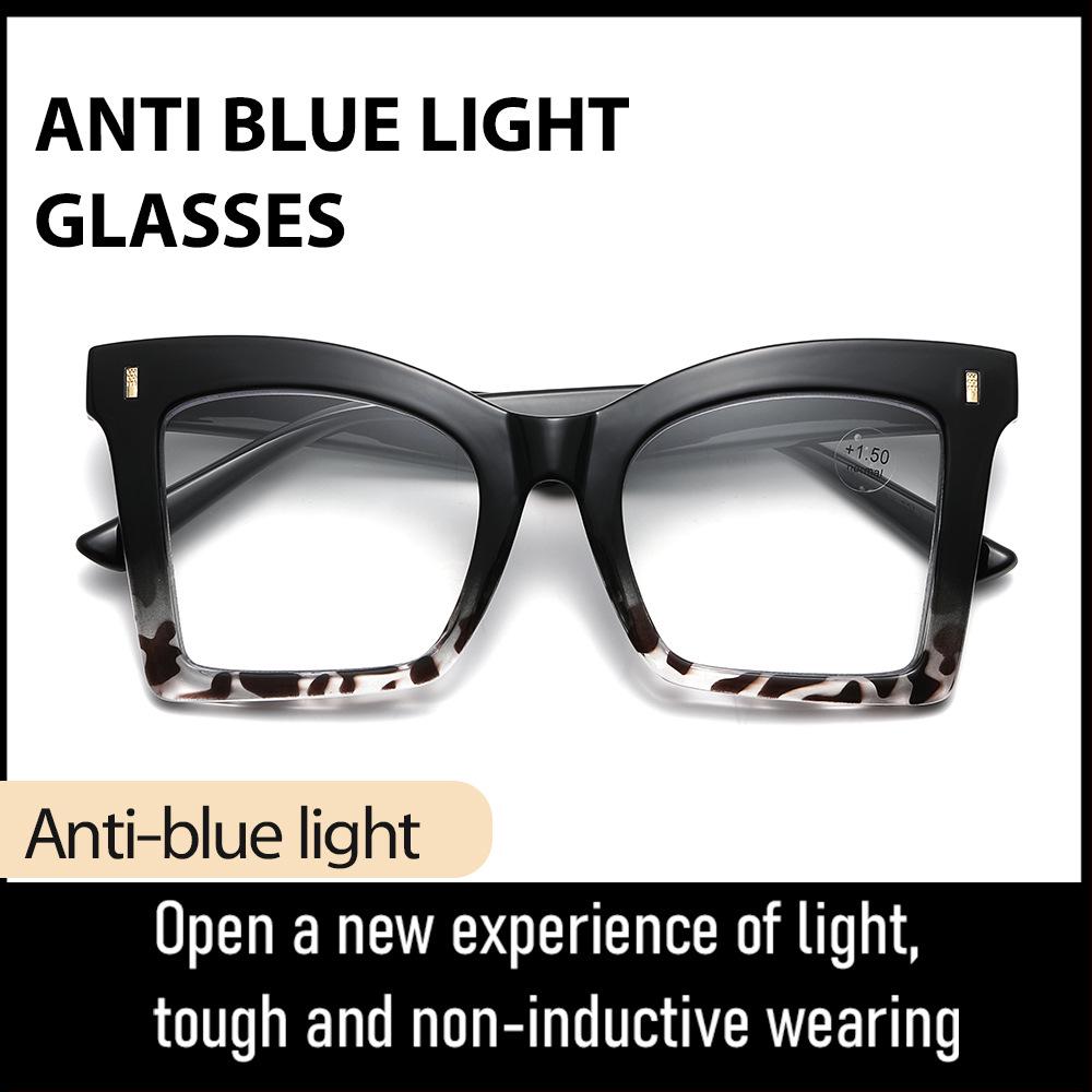 Photochromic Anti-Blue Light Women's Large Frame Reading Glasses - European & American Design