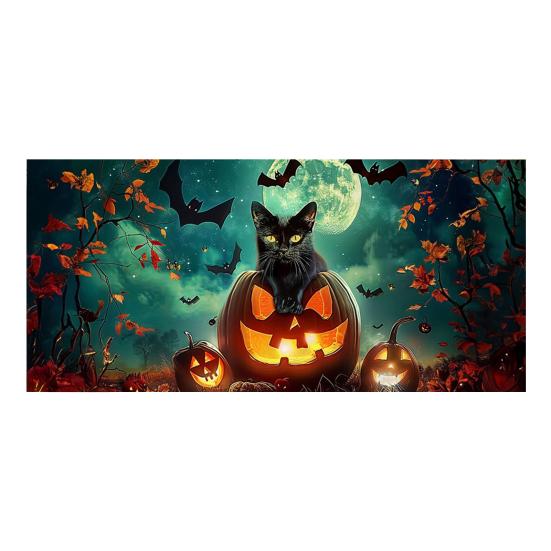 7 X 16ft Halloween Garage Door Cover Large Skeleton Graveyard Hanging Backdrop Door Banner for Halloween Yard Front Porch Wall Decoration