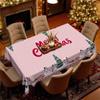 Christmas Tablecloth, Snowman Christmas Tree Gift Pink Dream Warm Merry Christmas Table Decoration