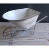 Classical Iron Art Single Wheel Cart for Garden Decors Metal Wheelbarrow Small Planter Flower Pots Plant Container Gift