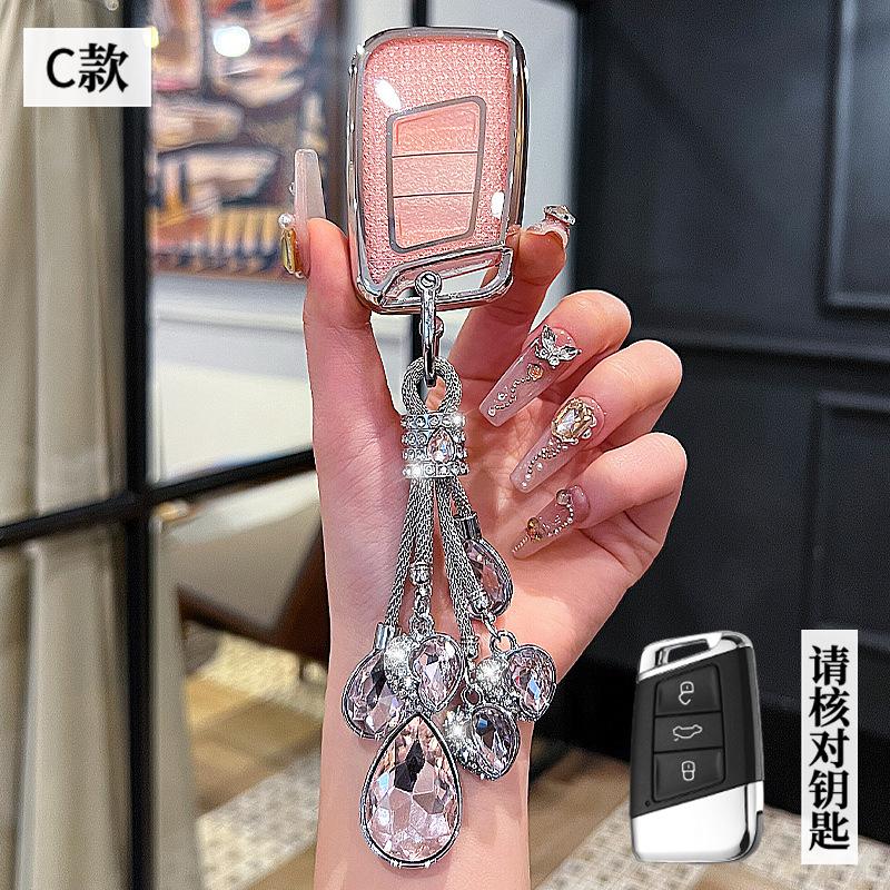 Luxury Diamond Pattern Tpu For Vw Volkswagen Magotan Magotan Gte Passat B6 B7 B8 Cc Arteon Remote Smart Car Key Case Cover Fob