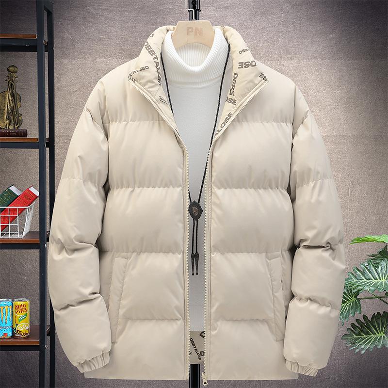 Casual Men's Cotton Jacket Solid Color Loose Winter Daily Warm