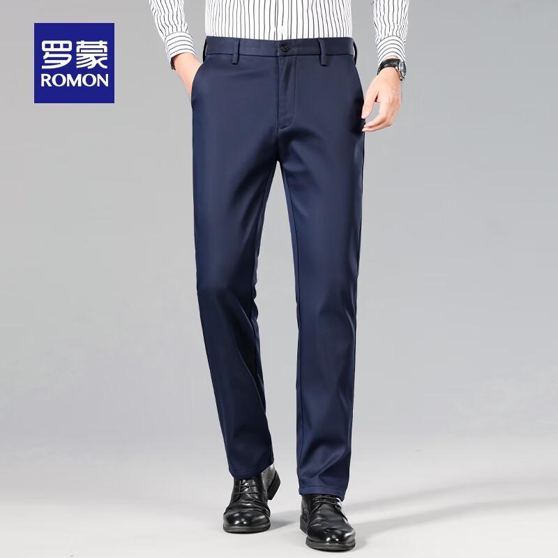 Romon Men's Business Casual Straight Elastic Work Pants
