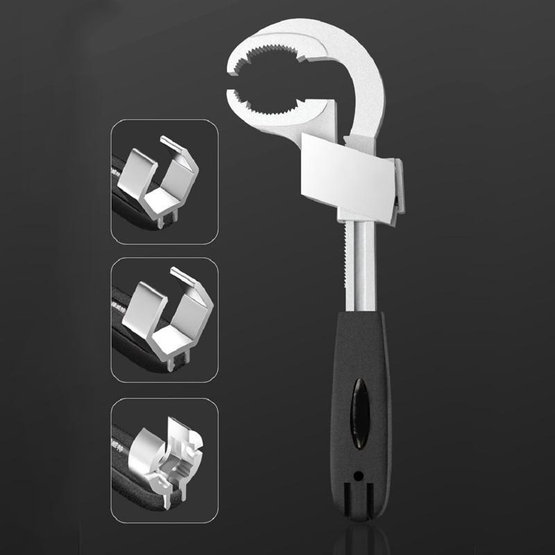 Universal Adjustable Aluminium Alloy Double-headed Wrench Multifunctional Bath Wrench Bathroom Repair Hand Tool