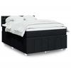 VidaXL Slat Bed Base with Mattress Black 160x200 Cm Fabric 3289435