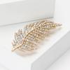 Temperament Exquisite Alloy Rhinestone Leaf Brooch High-End Women'S Suit Coat Corsage Jewelry Pin