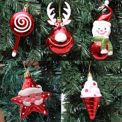 3/6 Adet/Paket Hediyeler Yüksek Kalite Noel Yılbaşı Asılı Süs DIY Ev Dekorasyonu Lolipop Plastik