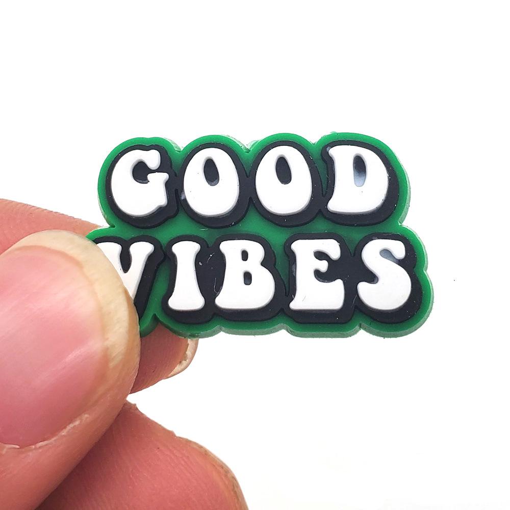 Letter Phrase Series Cartoon Clog Shoe Decorations: Cute PVC Flowers & Buckles