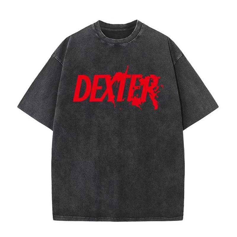 TV Play Dexter Morgan Vintage Washed Tshirts Unisexs Women Clothing Casual Cotton Oversized T Shirts Fashion Hip Hop Tshirt Tops