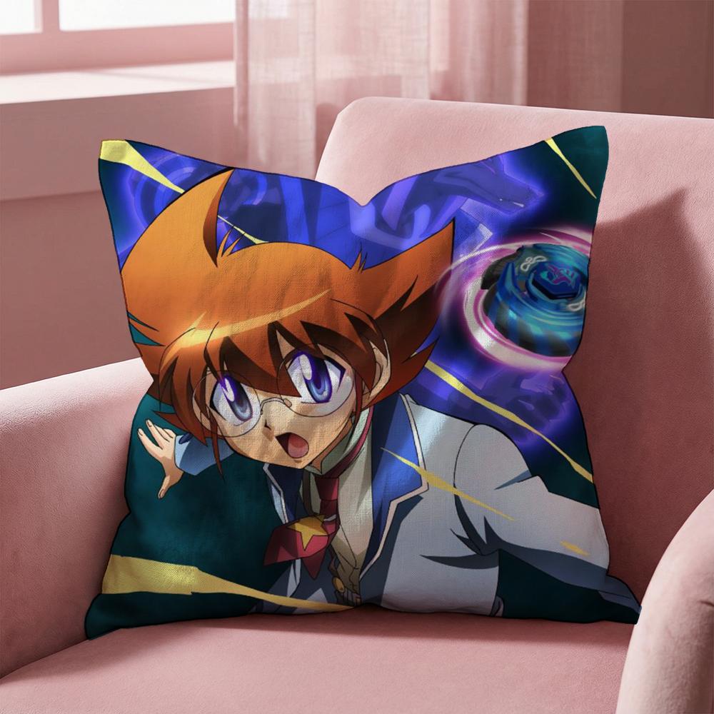 Hot Anime B-Beyblade Cushion Cover Multi-Scene Pillow Cover for Home & Car - Reversible, Soft & Durable for Daily Use