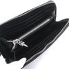 Great CHROME HEARTS Purse REC ZIP Black Leather Mens Used