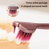 Soft Bristle 3D Triple Head Toothbrush For Adults With Tongue Scraper Home Care Manual Brush