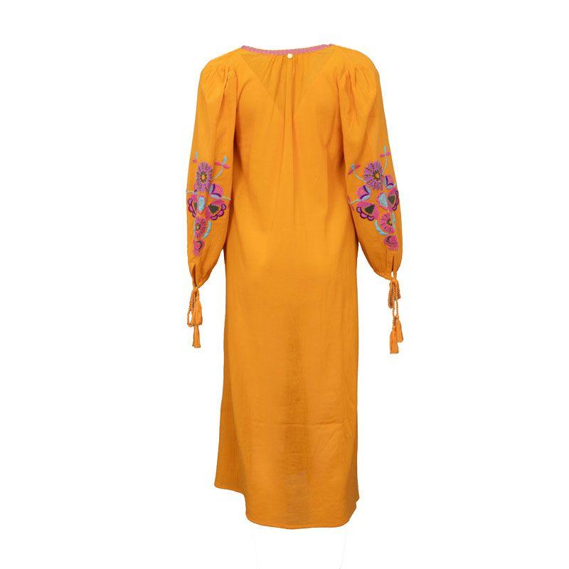 Robe longue magoo caftan coton à broderie Femme ANTIK BATIK