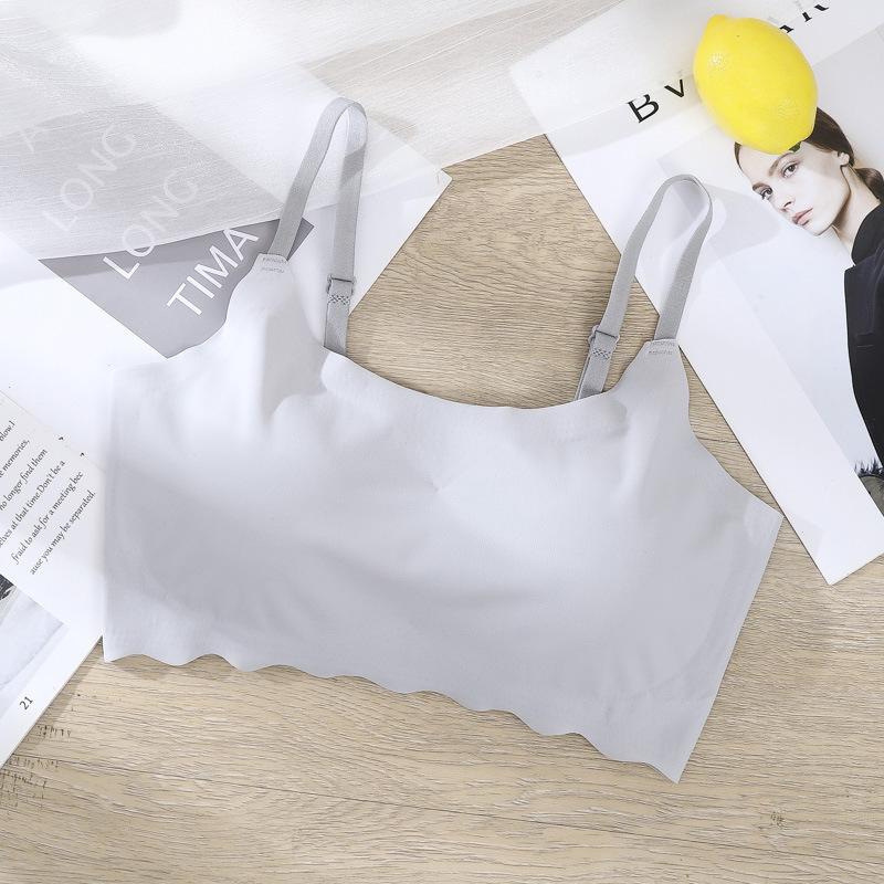 Sutien Camișol Mărimi Mari Fără Cusături de Generația a Doua din Mătase de Gheață cu Design Frumos la Spate.