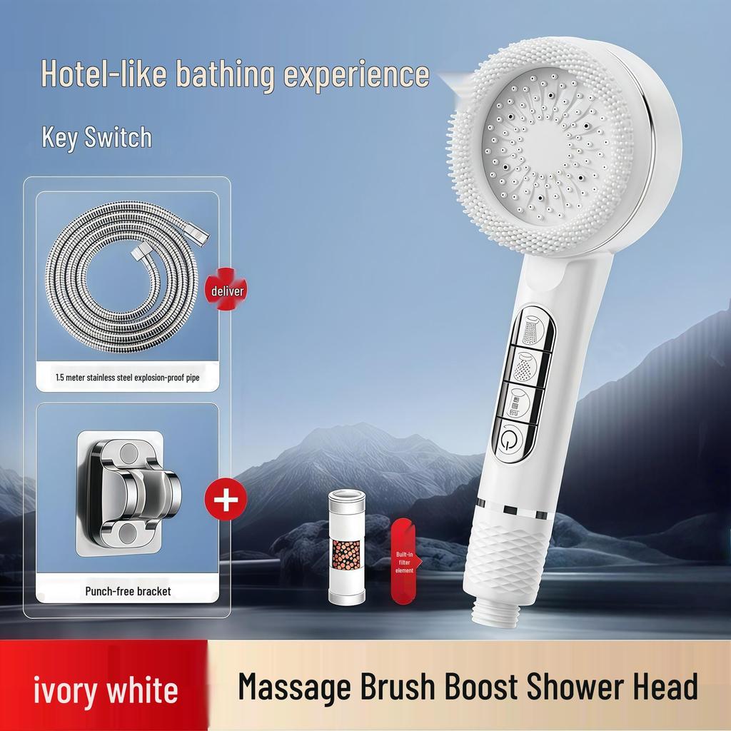 Multi-functional Turbocharged Shower Head Set with Piano Key Design