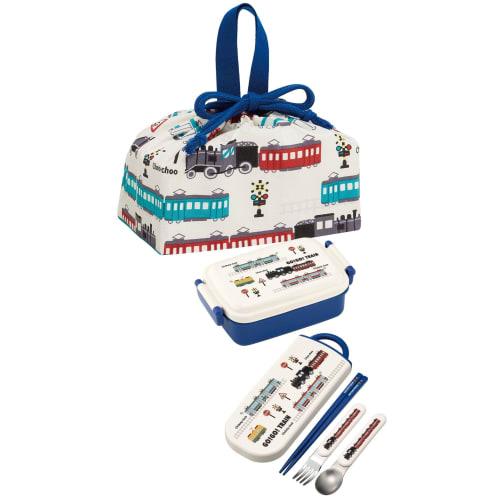 Skater GO! GO! TRAIN Children's Drawstring Lunch Bag, Made in Japan, Boys' KB7-A