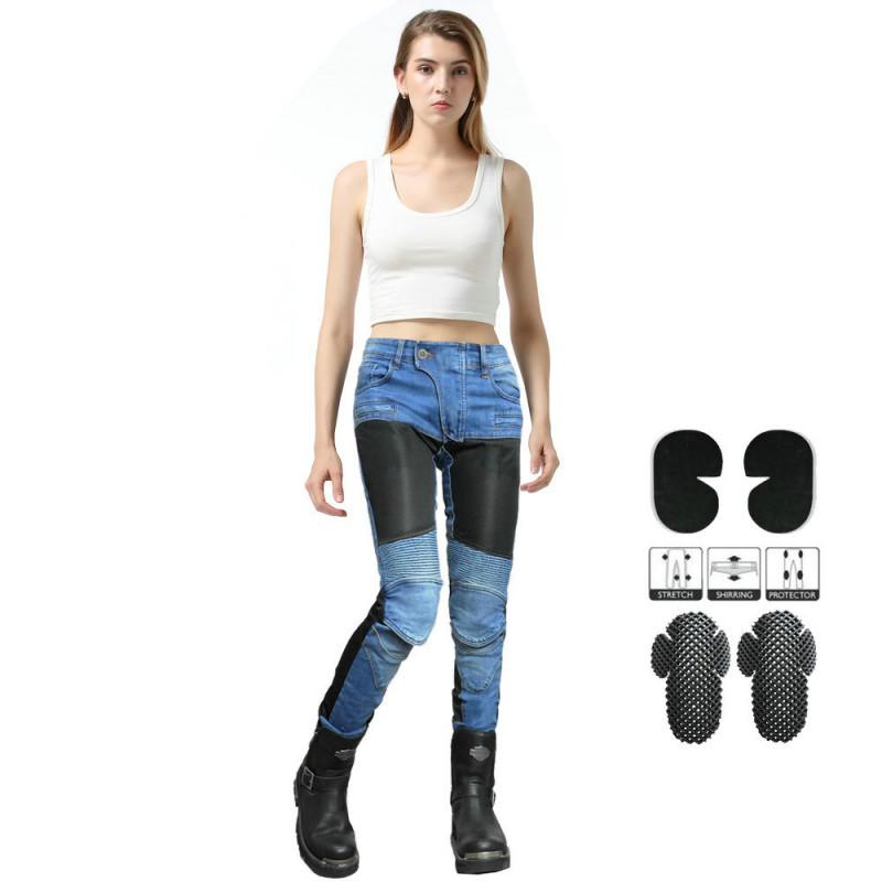 VOLERO Motorcycle Jeans Women Protective Riding Pants Biking Breathable Motorbike Trousers With Pads