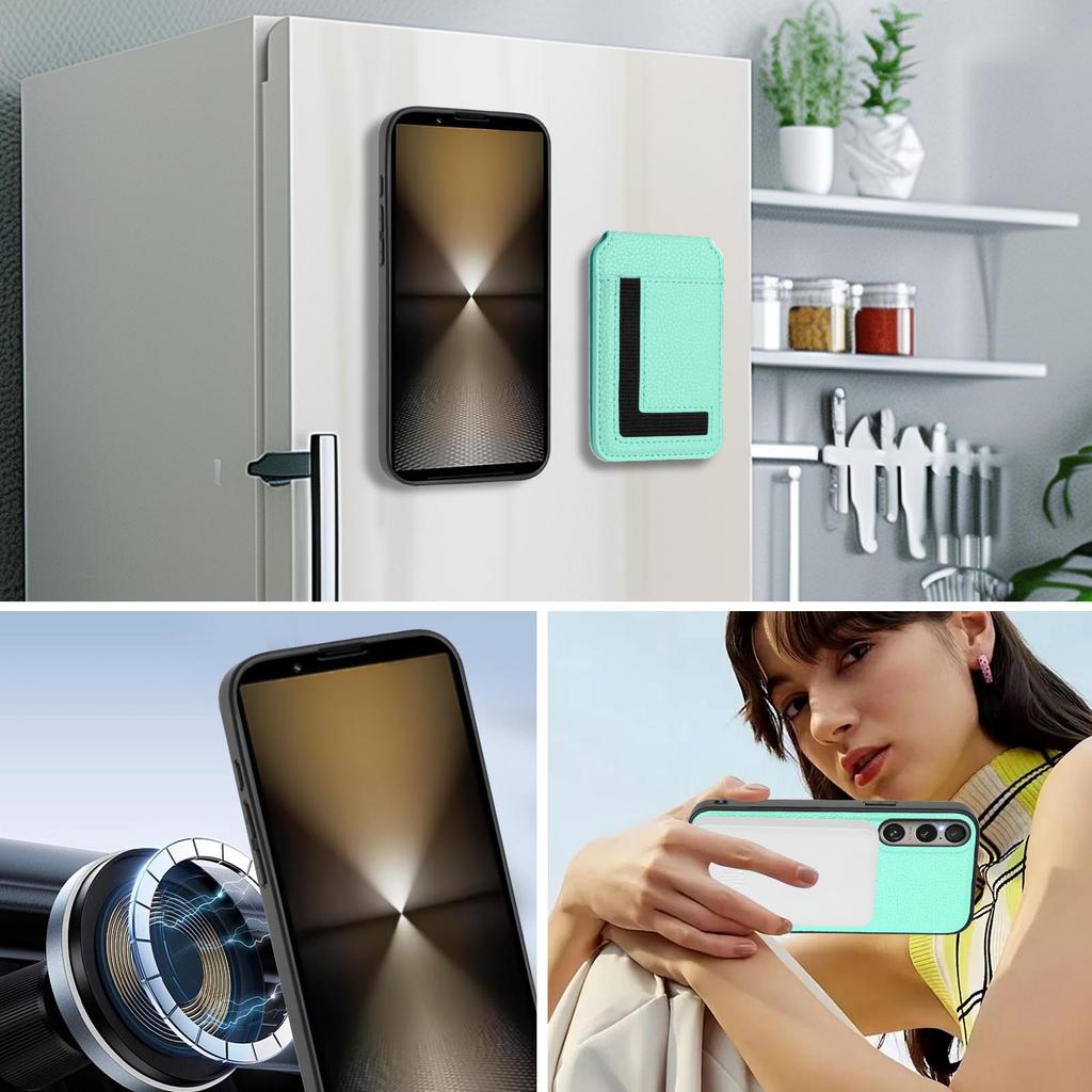 For Sony Xperia 1 VI Magnetic Case TPU+PU Leather Phone Back Cover with Detachable Card Holder