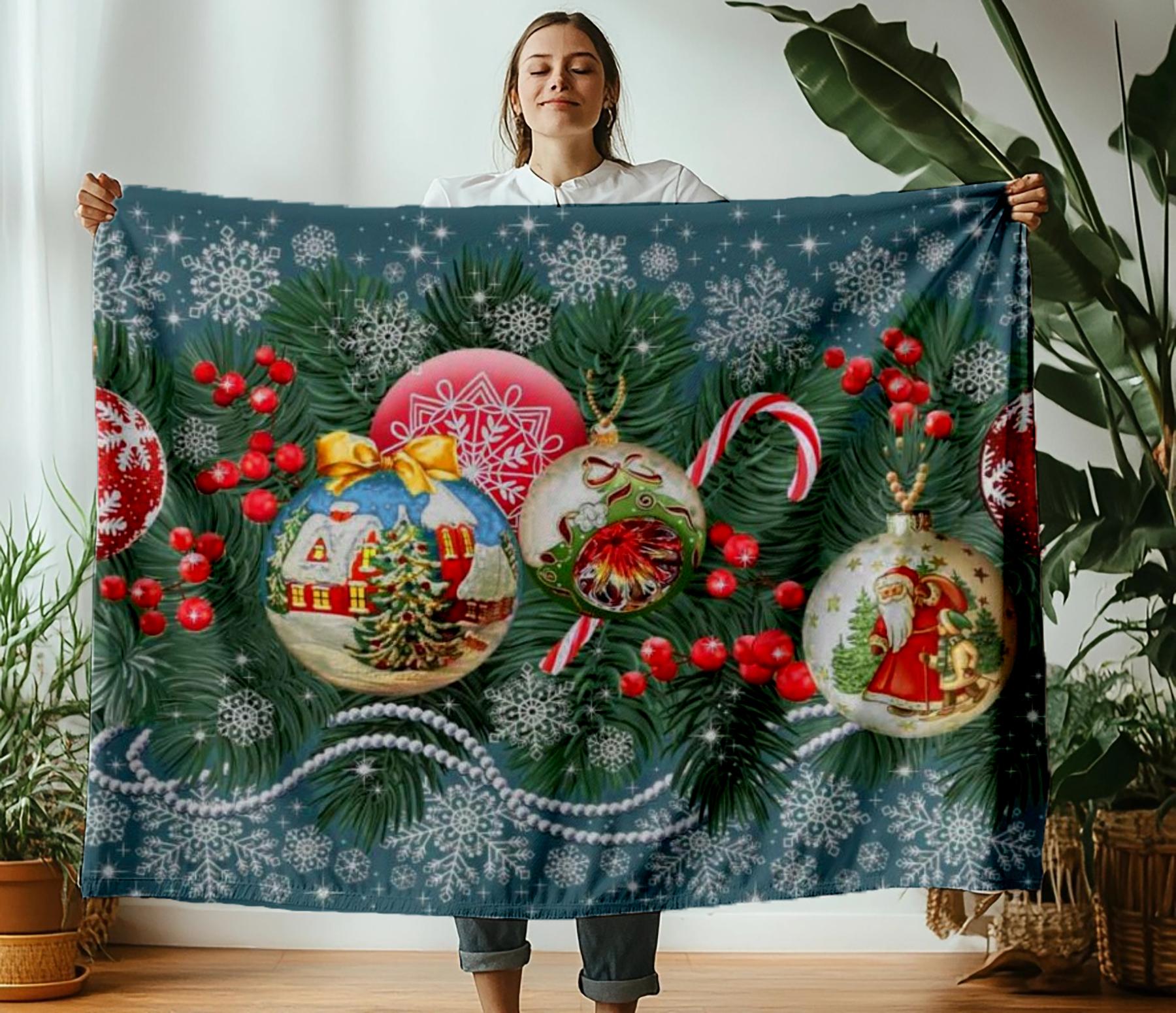

NEW Christmas Angels Santa Thin Blanket Ultra Lightweight Soft Plush Flannel Throws Blanket for Sofa Bed Couch kids Office Gifts 75x100cm (30x40inch)