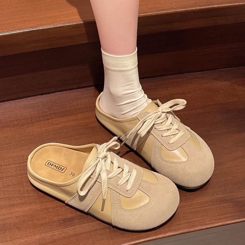 Baotou Half-slipper Women's Retro German Training Shoes Comfortable Women's Thick-soled and Backless Lazy Shoes