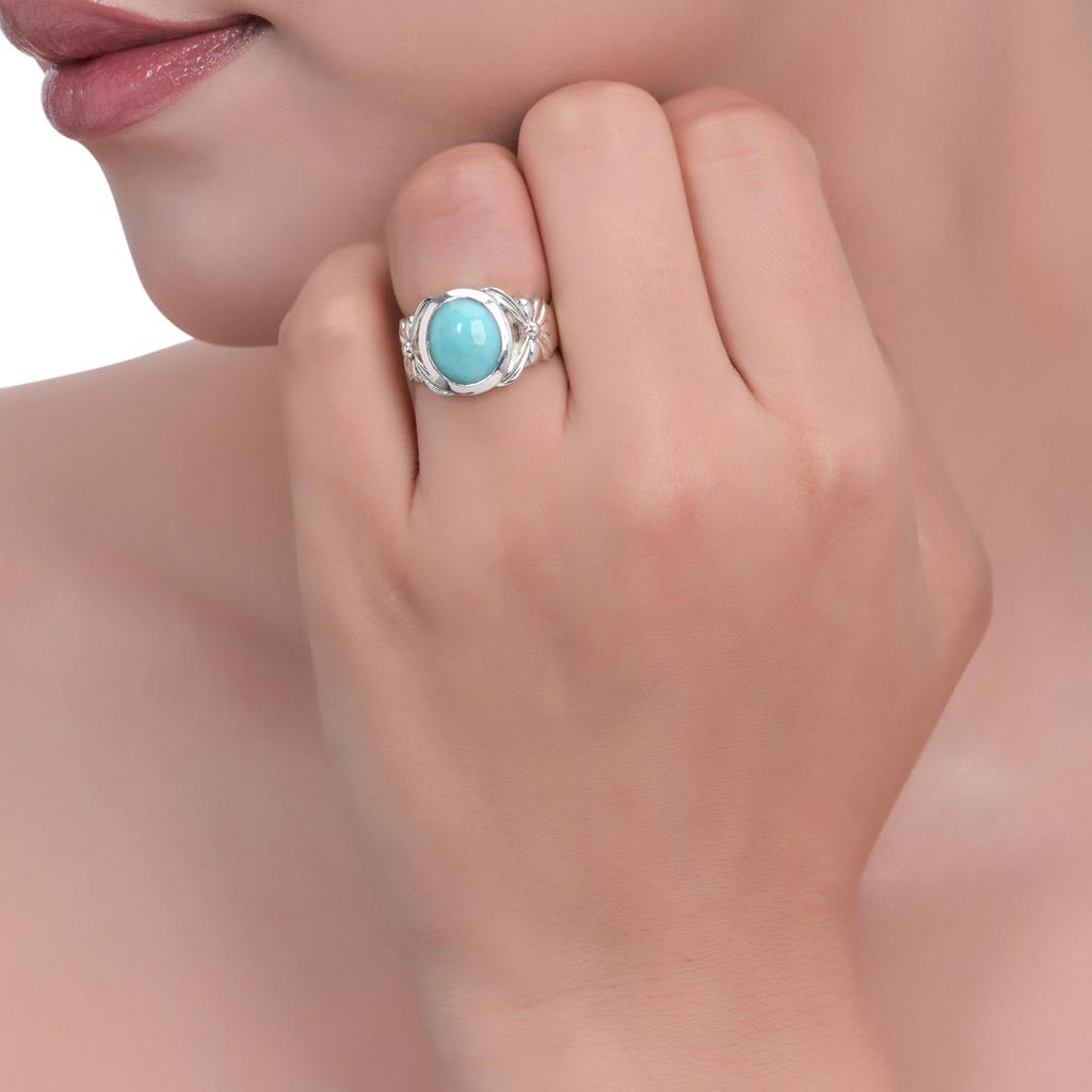 Arizona Turquoise Ring: 925 Sterling Silver Gemstone Statement Ring