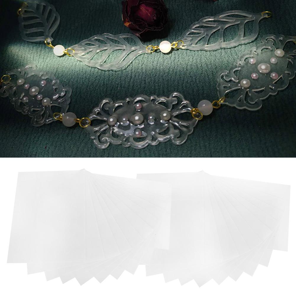 20Pcs Shrink Film Semitransparent Frosted Heat Shrinkable HandPainted  Sheet 0.2mm 2029#