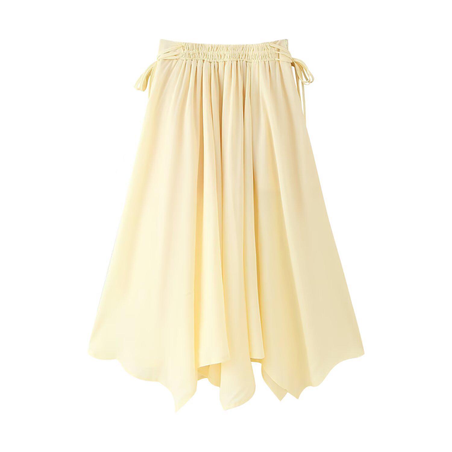 

Европейская и американская женская мода: Комплект топ с длинными рукавами и юбка миди с французскими оборками, ранняя весна 2025 Large