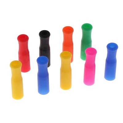 10 Stück 6mm/8mm Kappen Silikonspitze Lebensmittelqualität Bar Edelstahl Strohhalm Zähne Schutzhülle Verbrühschutz Strohhalm Hülle