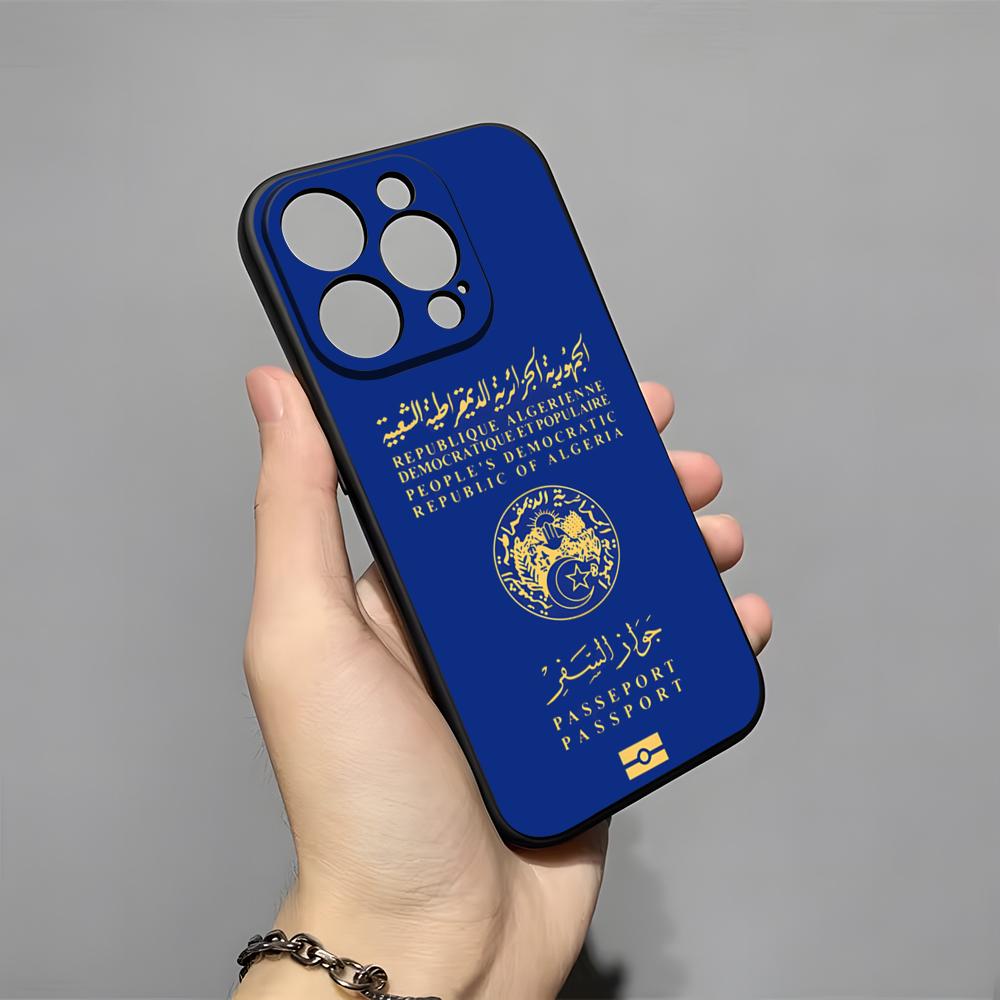 Algeria Passport Phone Case For IPhone 17 Pro Max 16 15 14 Pro Max 13 11 X Xs Xr 8 7Plus Silicone Cover