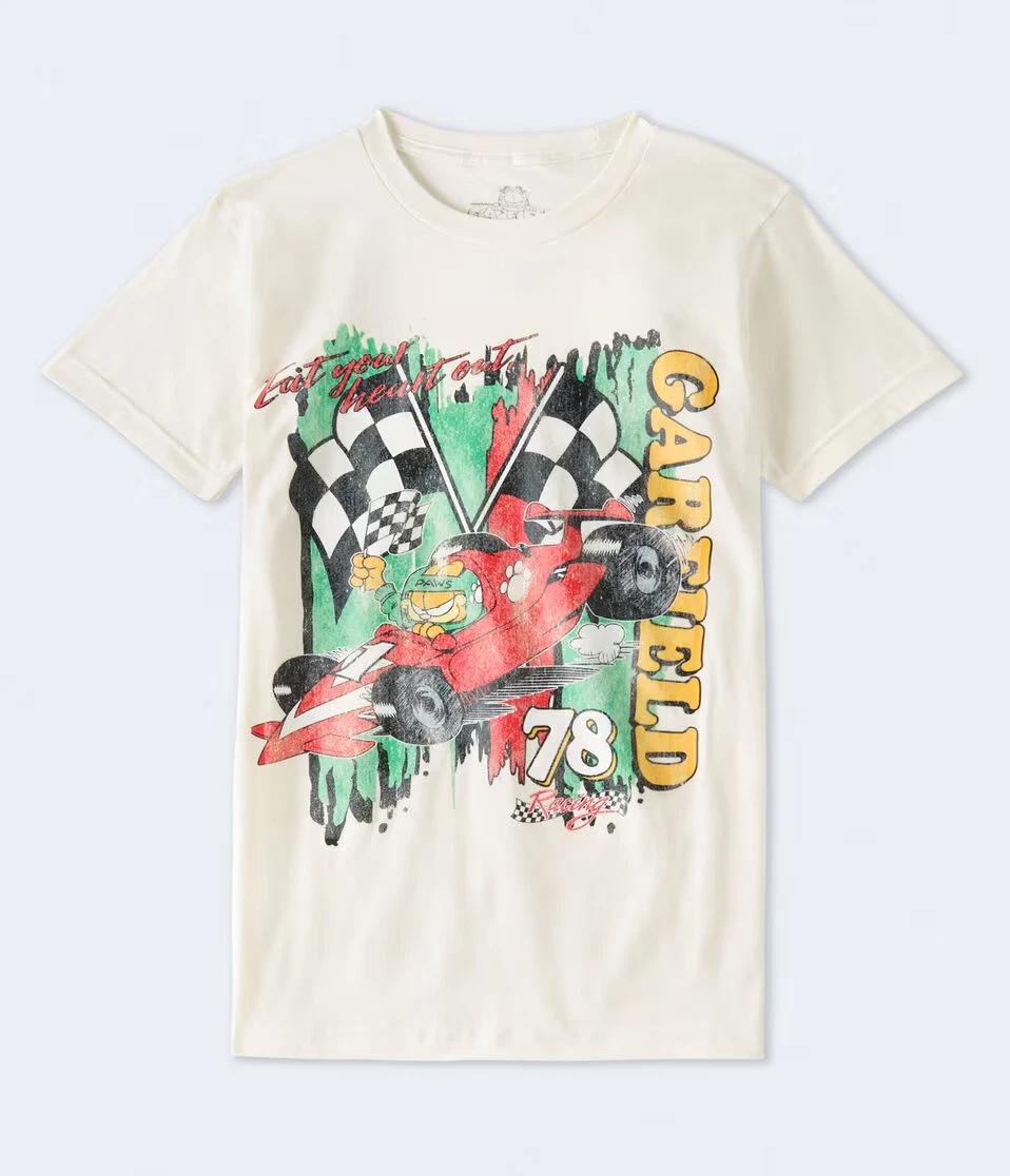Garfield Mens Garfield Racing 78 Distressed Print Relaxed Fit Shirt New XS-2XL 2XL