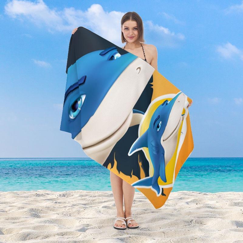 Tropical Palm Tree Printed Beach Towel Quick Dry Polyester Bath Towel Colorful Gradient Sand Free Pool Towel for Summer Travel