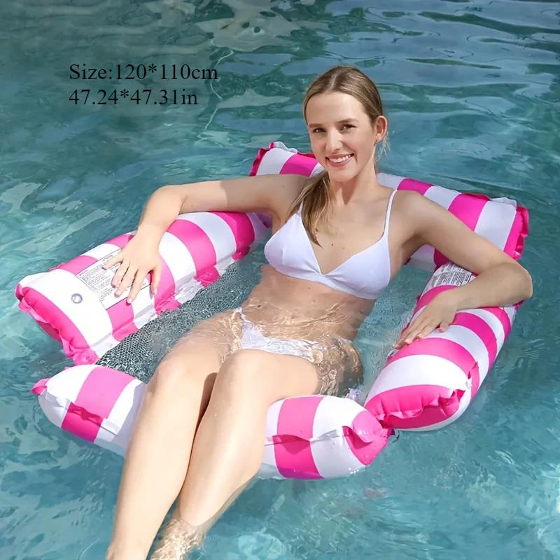 Versatile Inflatable Pool Foldable Water Hammock Lounger for Adults, Ideal for Swimming Pool, Beach, Water Activities
