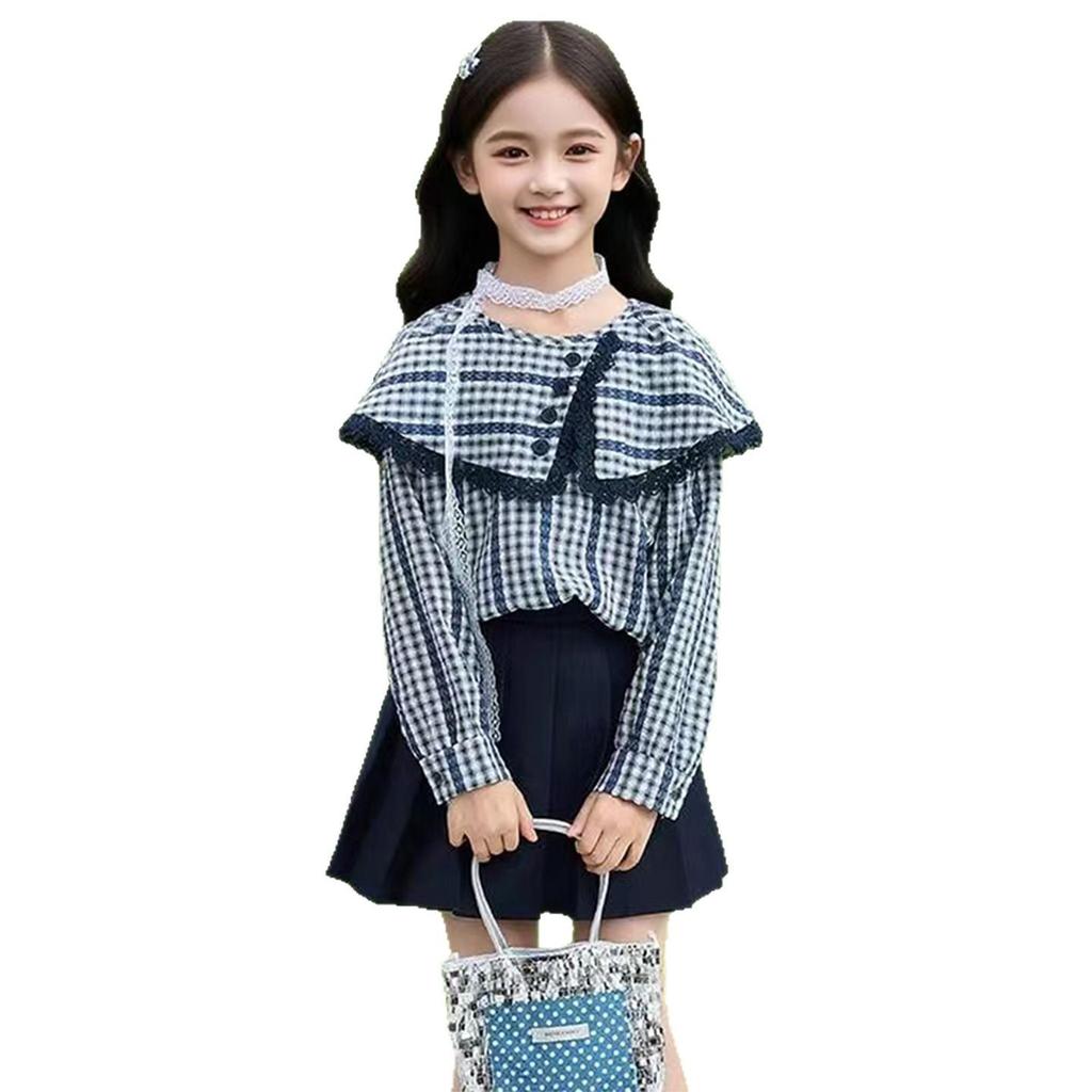 2025 Módní dívčí kostkovaná bunda: Stylové jarní a podzimní oblečení pro děti