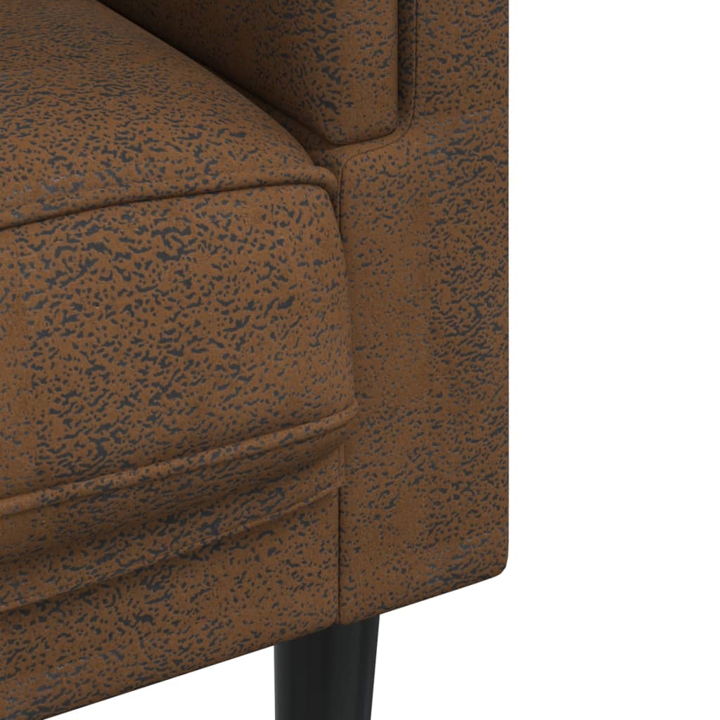 2 Piece Sofa Set with Cushions Brown Velvet