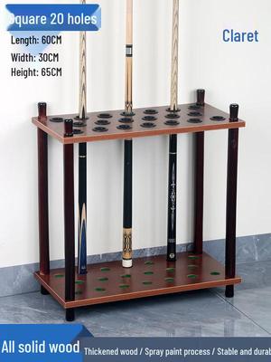 Solid Wood Floor-Standing 20-Cue Billiard Rack