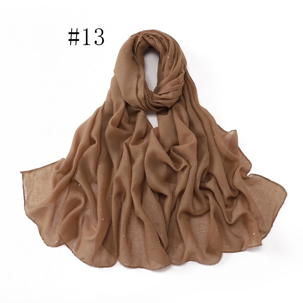 New Shiny Rayon Hijab Scarf For Woman Muslim Hijabs Shawls Cotton Linen Headband Fashion Long Wraps Female Islam Turban Scarves