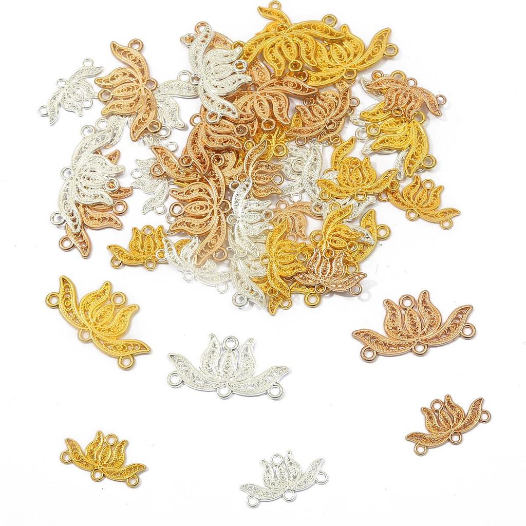 5/10 Stücke Metalllegierung Lotus Stecker Charms Anhänger DIY Schmuckzubehör