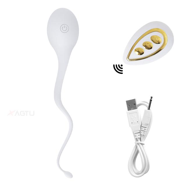 Vibrator cu telecomandă fără fir pentru femei Dildo cu punct G Stimulator de clitoris Vibrator Love Egg Pollywog Sperm Jucării sexuale pentru adulți
