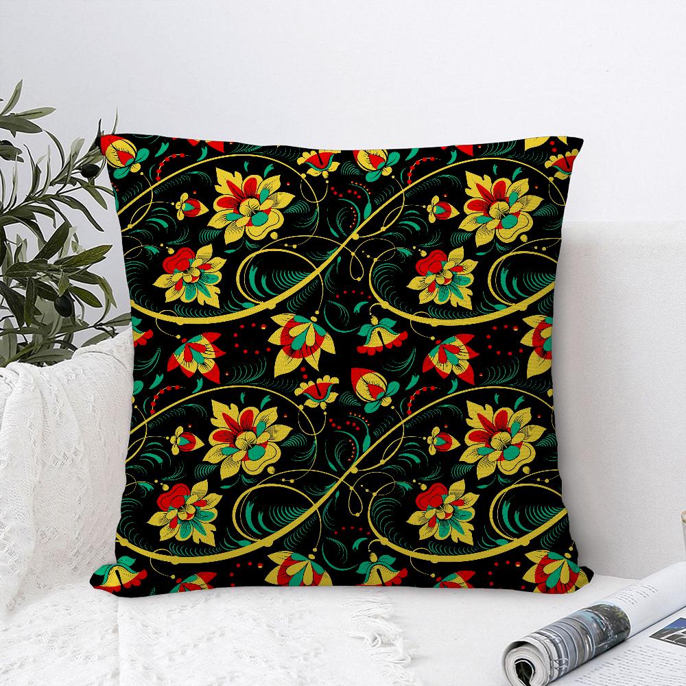 Ukrainian Folk Pattern Pillow Case Sofa Decorative Home Double-sided Printing Short Plush Cushion Cover Throw Pillow Cover Gifts