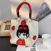 Versatile Large Knitted Handbag with Hollow-Out Flower Pattern