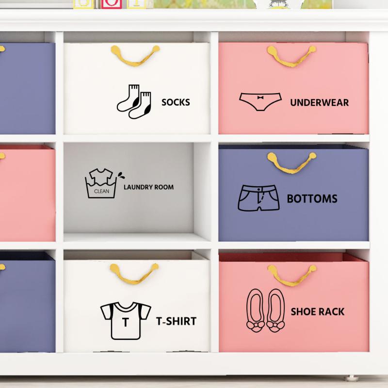 1/5 Sheets Baby Clothes Stickers Home Decor Wardrobe Sticker Decal Bedroom Mural Cabinet Classification Cartoon Stickers