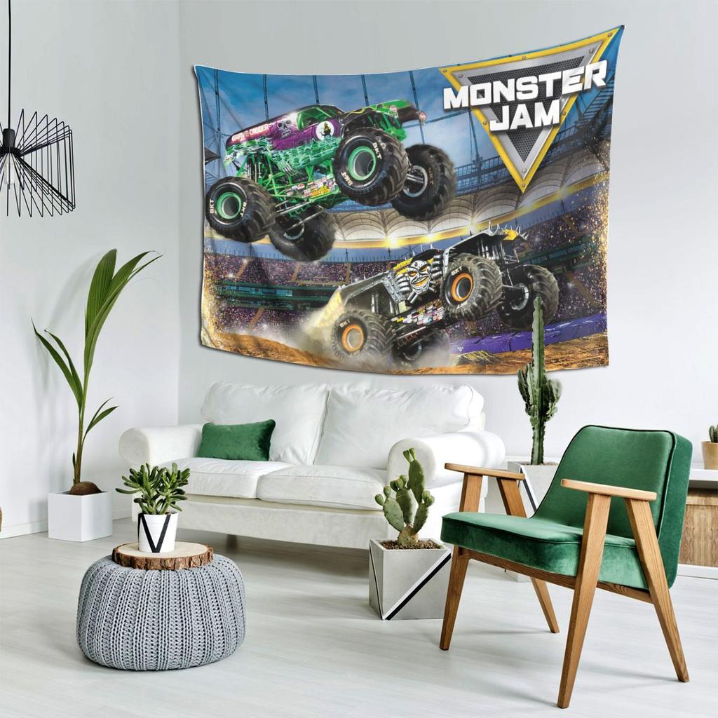 Tapestry Decorazione Pattern Classico Monster Jam Arte Tappeti Estetici per Soggiorno Camera da Letto Casa Tessuto Murale Appeso a Parete