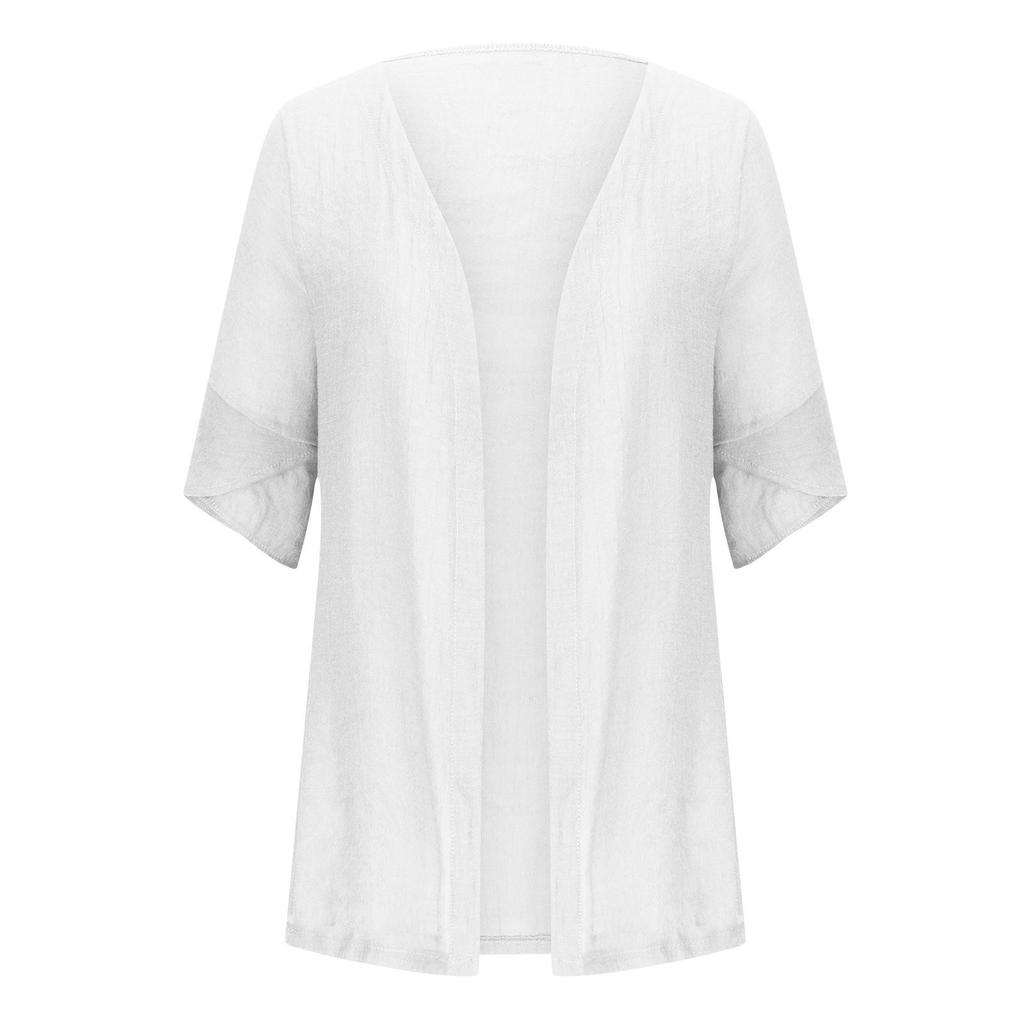 2024 Spring/Summer Women's Fashion Casual Solid Color Mid-Sleeve Outerwear