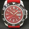 SEIKO 5 AUTOMATIC REFURBISHED 6309A JAPAN MENS RED DIAL WRIST WATCH a426514-2