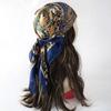 Foulard Carre En soie a Fleurs Pour Femmes, Chale En Satin, Hijab, Bandeau De Cheveux, Foulard De Luxe, 70x70cm, Bandana