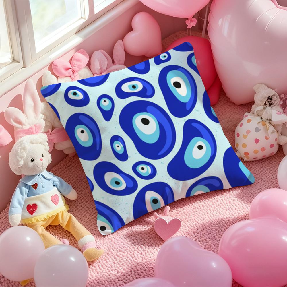 Evil Eye Symbol Art Cushion Cover Pattern Printed Pillowcase for Living Room Sofa Cushion Cover & Bedroom Decor