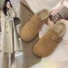 Birken pantoffels dames winterkleding fluwelen tas hoofd halve sleeper Boken Muller mango groot hoofd loafer boon katoenen pantoffels