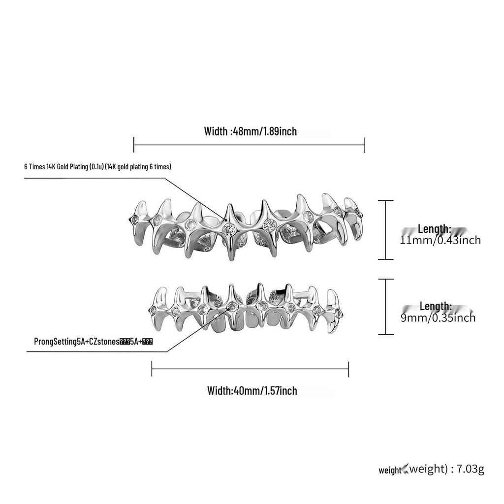 Starlink Hip Hop Versatile Splicing Tooth Jewelry – Stylish Upper and Lower Teeth Braces